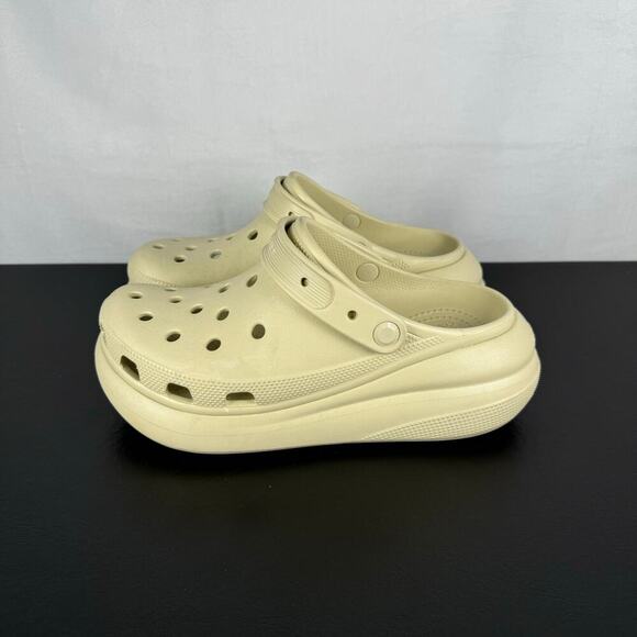 CROCS Classic Crush Clog Bone Tan Slip On Platform Sandal Ladies Size 10 - Picture 5 of 11